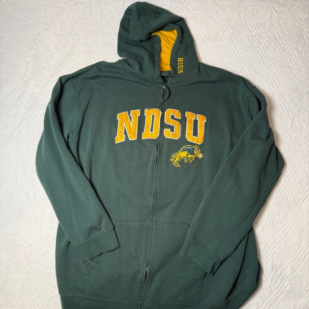 Collegiate Varsity NDSU Bison Stadium Athletics 5XT Full Zip Hoodie Green